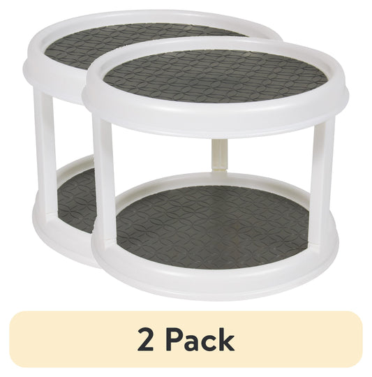 (4 pack) Mainstays 2-Tier Plastic Spice Rack Organizer Turntable
