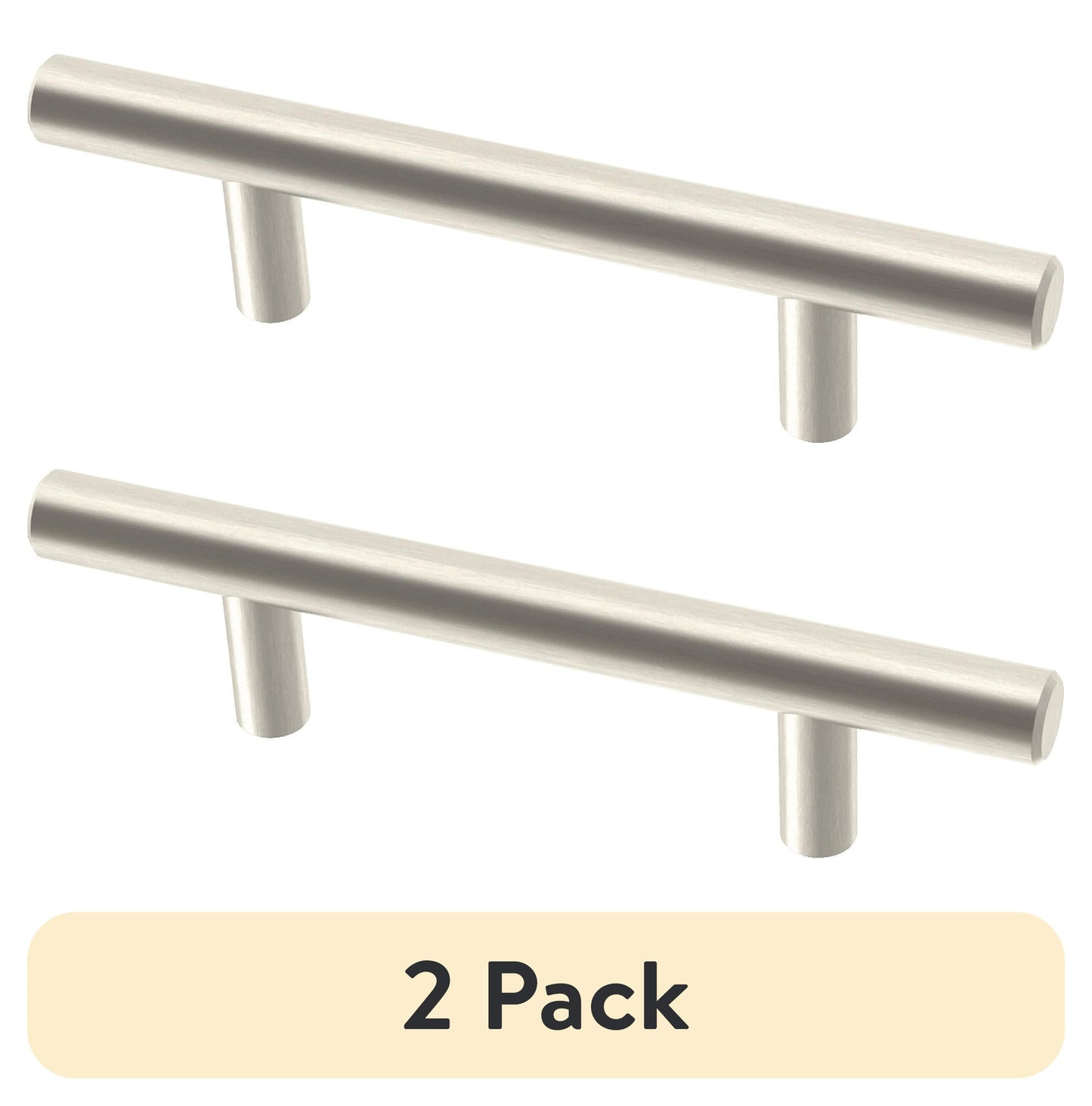 (2 pack) Mainstays Simple Round 3 in. (76 mm) Stainless Steel Cabinet Drawer Bar Pull (6-Pack)