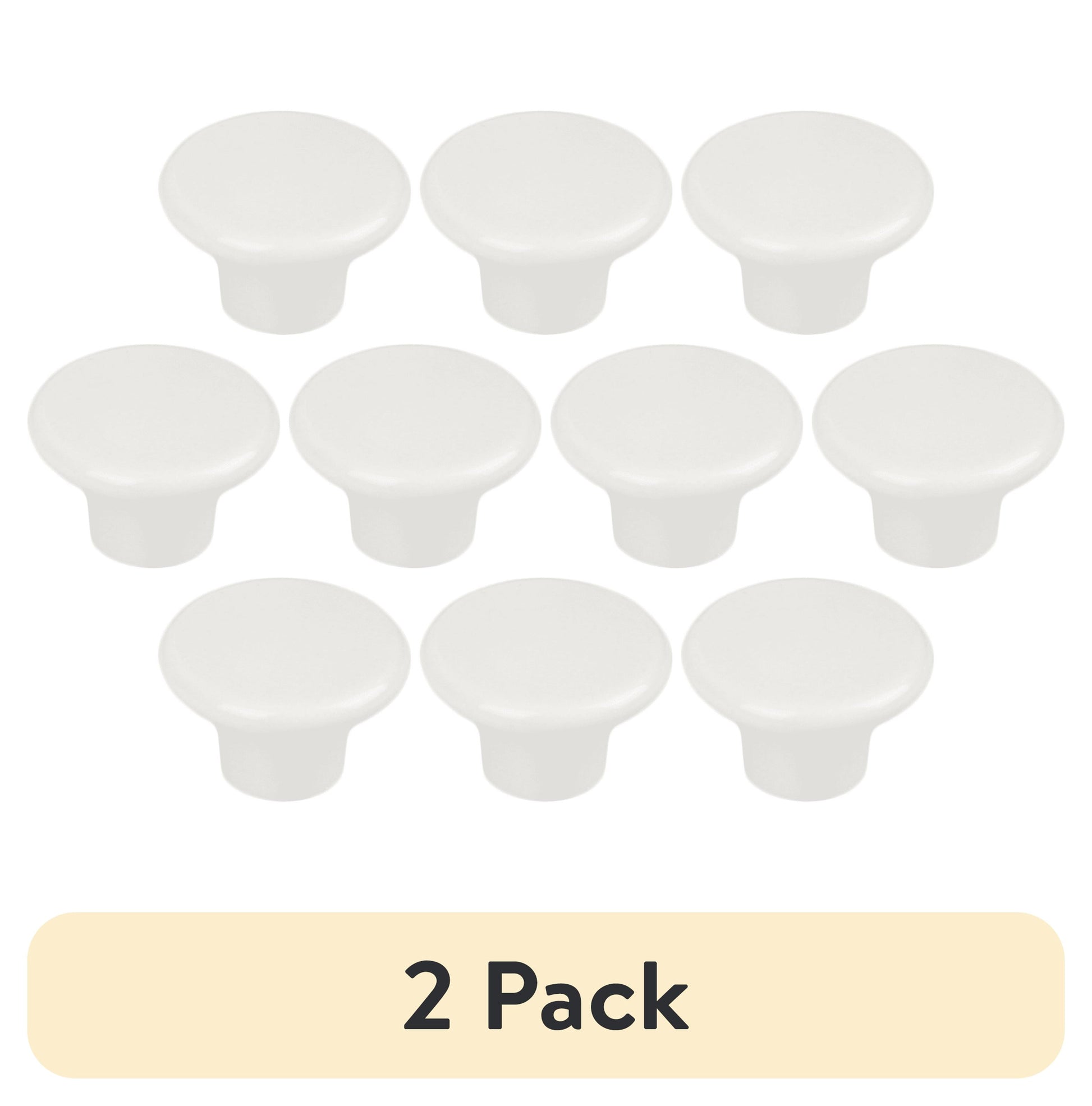 Mainstays White Round Mushroom Knob, Plastic, 10 pack