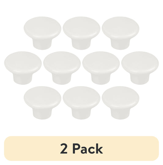 (2 pack) Mainstays White Round Mushroom Knob, Plastic, 10 pack