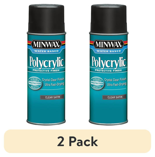 (2 pack) Minwax Polycrylic Protective Finish, Clear Satin, Clear, 11.5 oz
