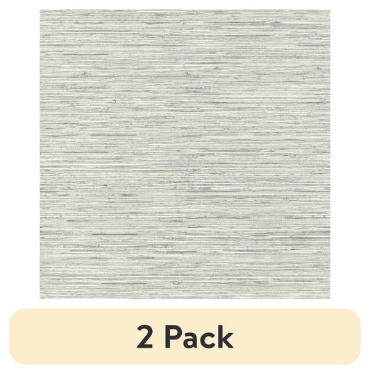 (2 pack) RoomMates Light Gray Grasscloth Peel and Stick Wallpaper, 20.5 in x 18 ft