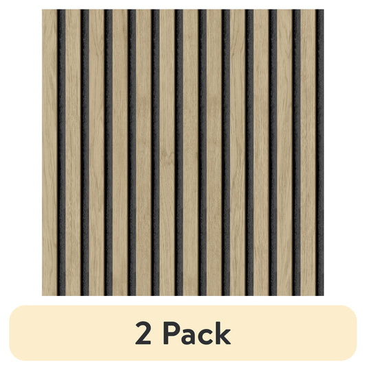 (2 pack) Roommates Studio Cream Oak Slat Peel and Stick Wallpaper 30.75 Sq. ft