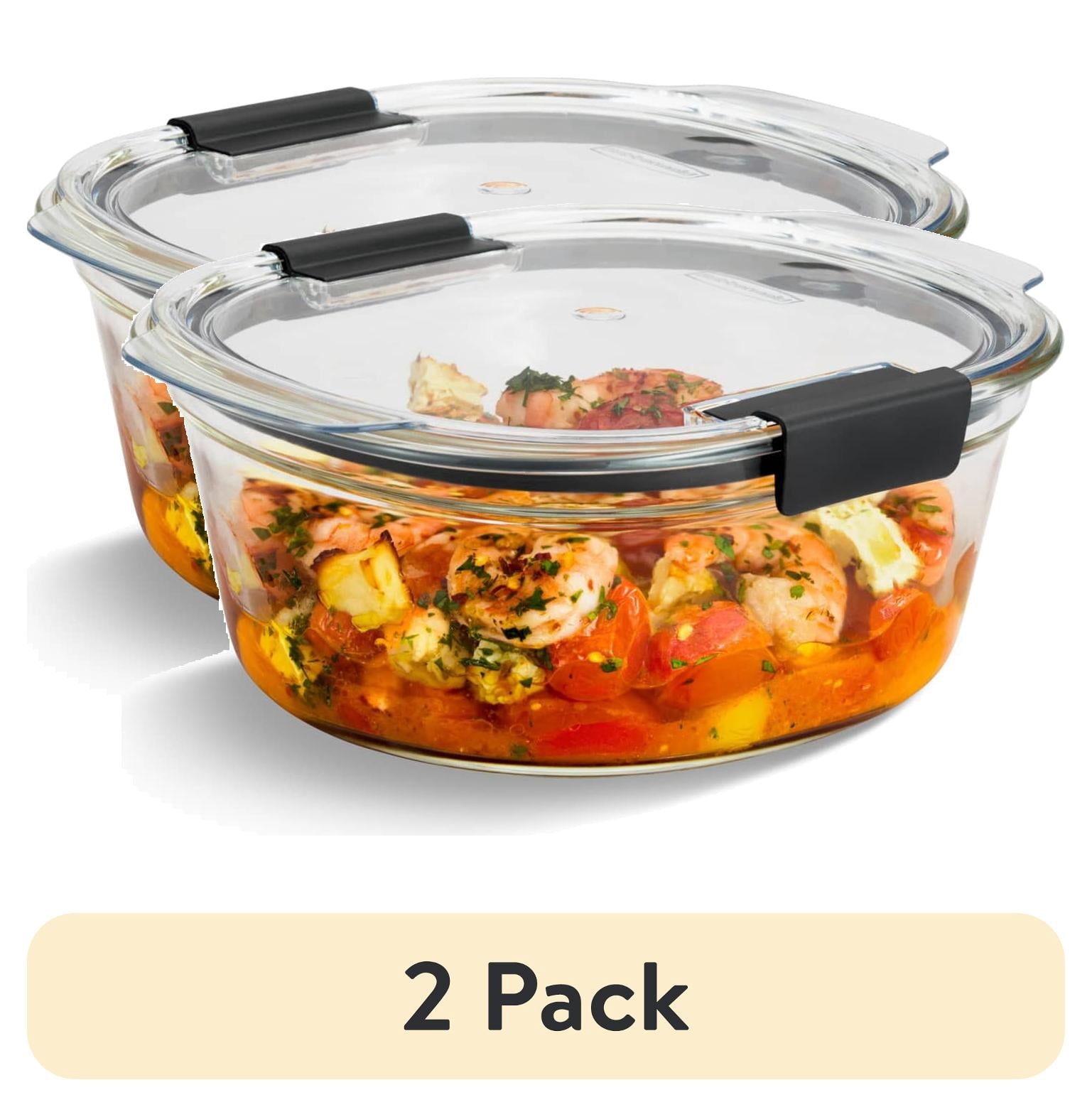 Rubbermaid Brilliance Glass Round Leak-Proof 6.1-Cup Food Storage Container