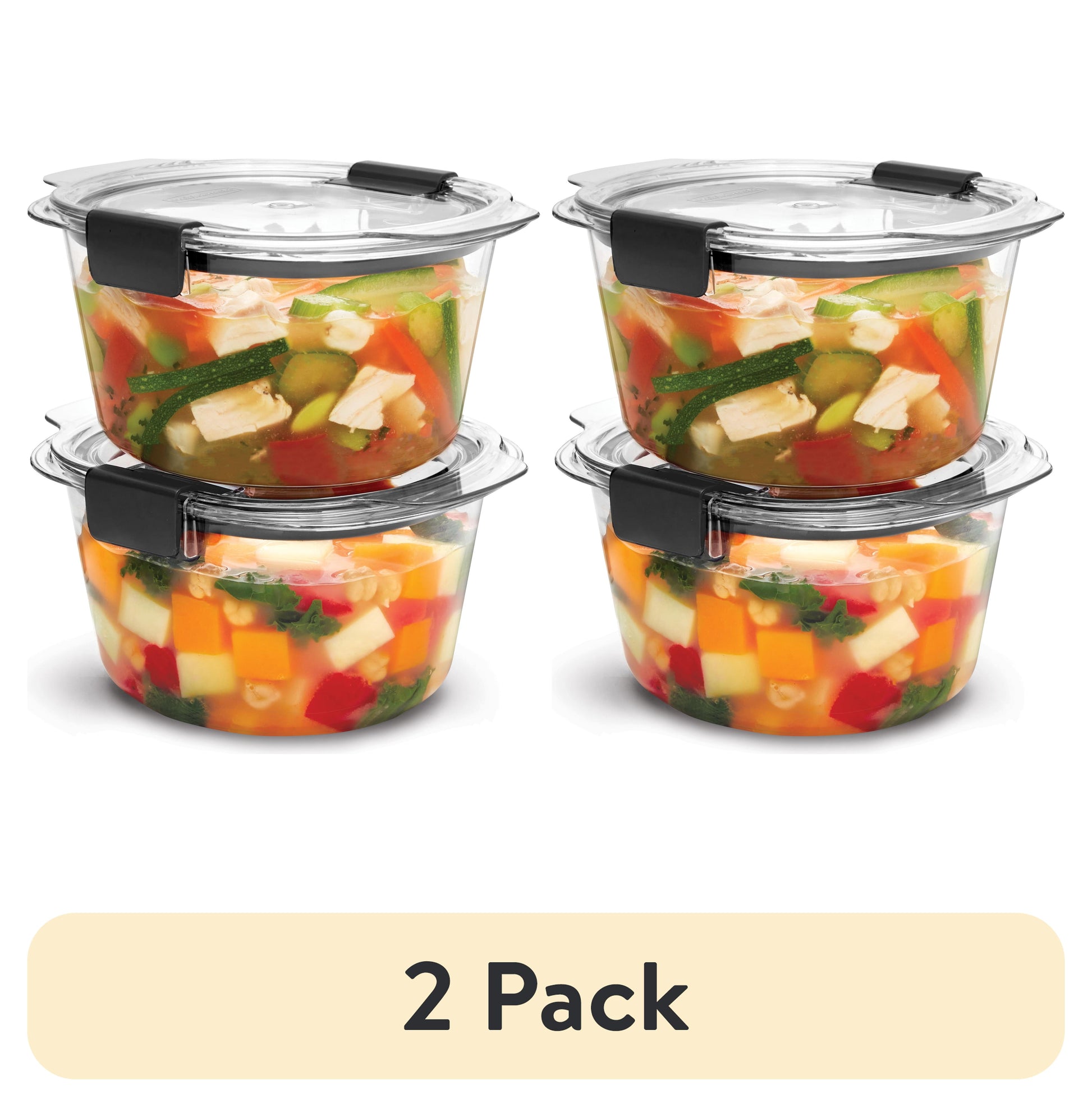 Rubbermaid Brilliance Round Tritan 3.5 Cup Value Pack, Well Suited to Refrigerator Organization