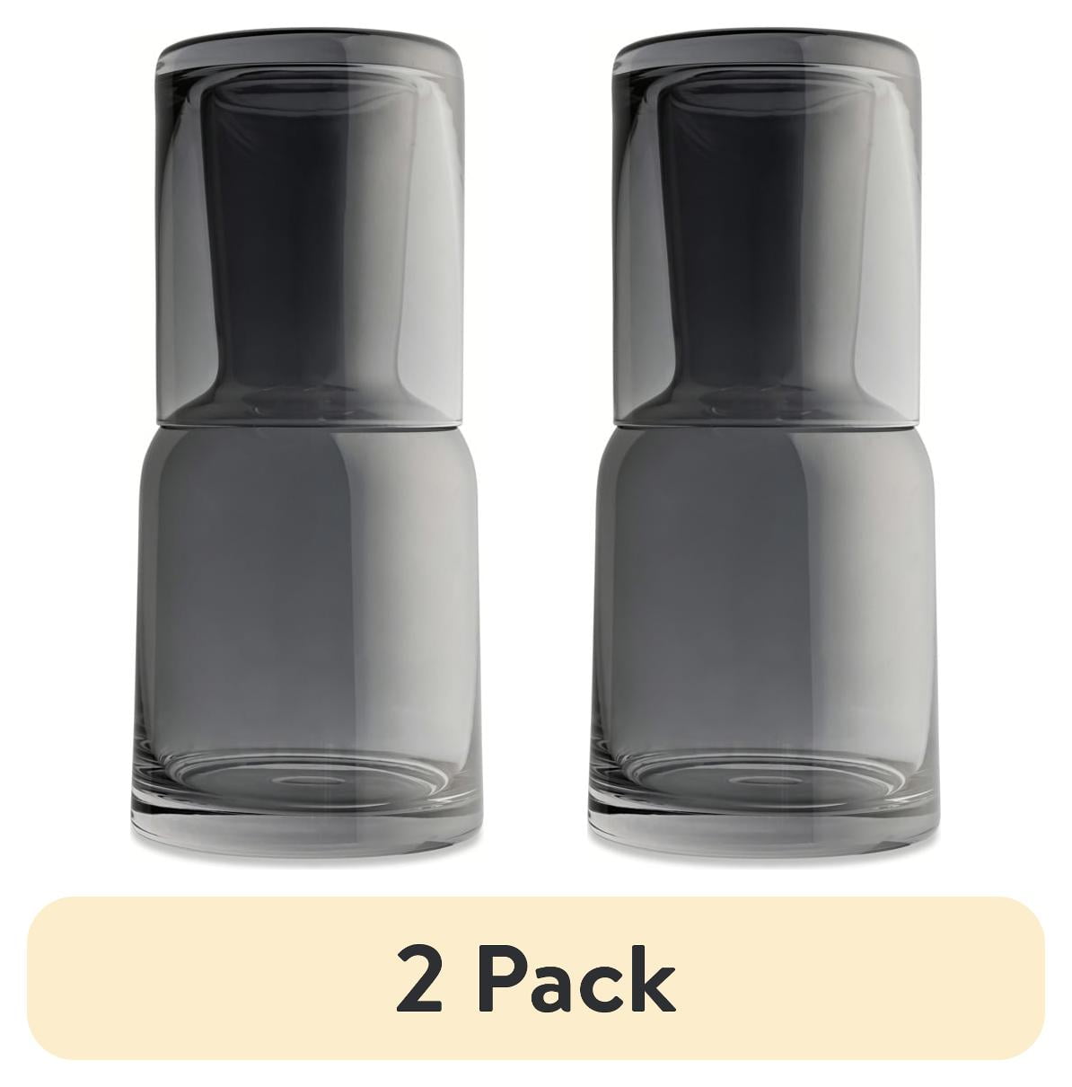 Thyme & Table Smoke Bedside Glass Carafe, Set of 2