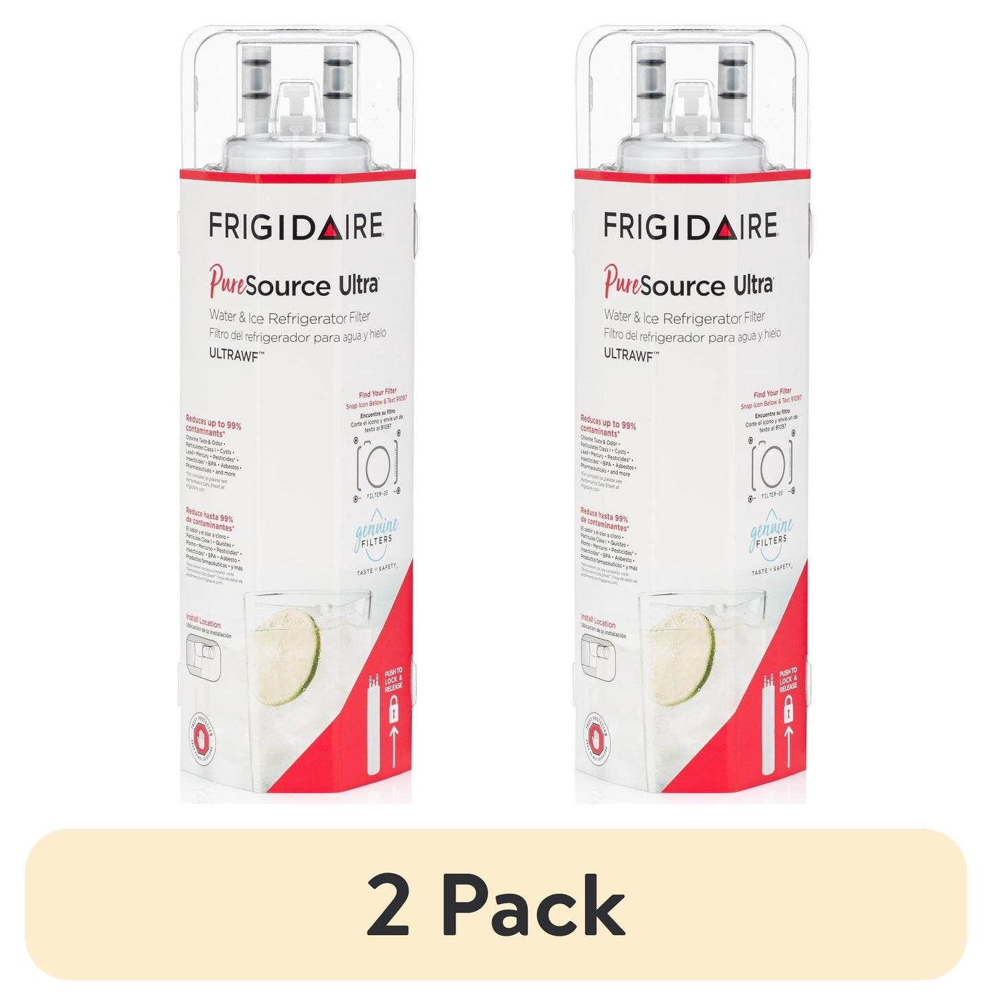 (2 pack) ULTRAWF Frigidaire Refrigerator Water Filter