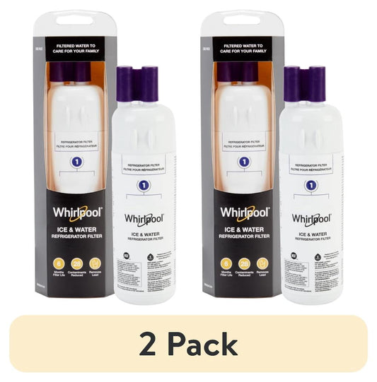 (2 pack) Everydrop by Whirlpool Ice and Water Refrigerator Filter 1, EDR1RXD1, Single-Pack, Purple