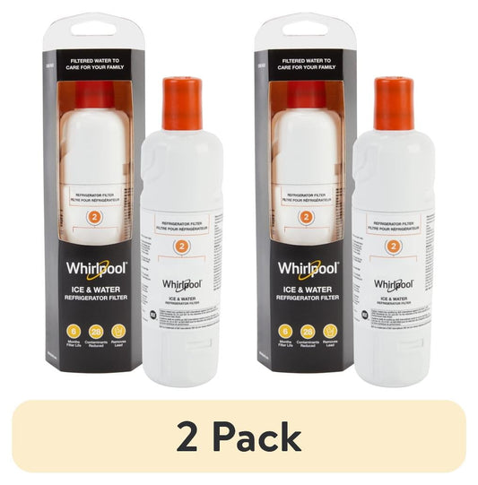(2 pack) Everydrop by Whirlpool Ice and Water Refrigerator Filter 2, EDR2RXD1, Single-Pack, Orange
