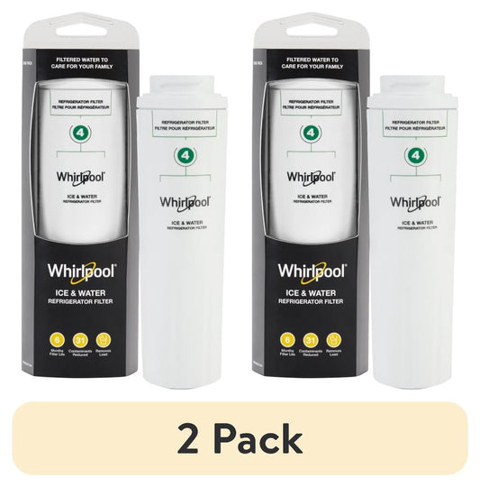 (2 pack) Everydrop by Whirlpool Ice and Water Refrigerator Filter 4, EDR4RXD1, Single-Pack, Green