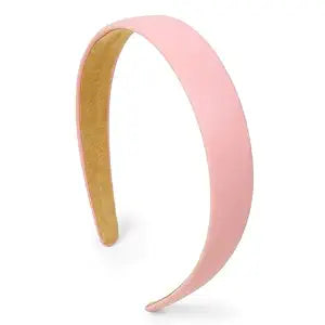 Huachi Pink Headbands for Women 1 Inch Wide Thick Light Pink Hairbands Faux Leather Headband for Women and Girls Fashion Plastic Hard Head Band Solid Colors
