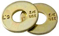 1/4" L-9 USS Tension Flatwasher Alloy Zinc-Yellow RoHS Compliant (Made in USA) (Quantity: 100 pcs) - Inside Diameter: 1/4" inches