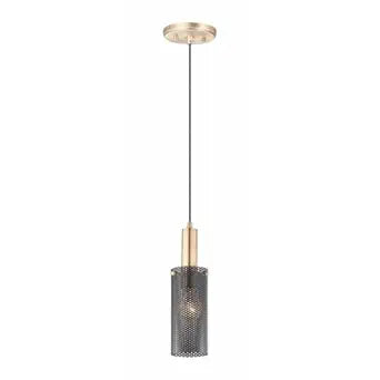 Maxim Lighting Perf 1-Light Mini Pendant | Black/Satin Brass Finish | Steel Shade | Kitchen Island Mini Pendant | 10081BKSBR