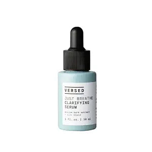 Versed Just Breathe Clarifying Facial Serum - Blend of Antioxidants, Niacinamide, White Willow and Zinc Helps Reduce Blemishes, Decongest Pores and Soothe Redness - Vegan Acne Serum (1 fl oz)
