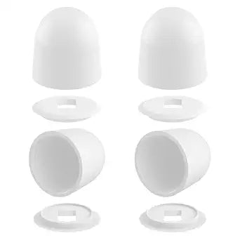 SDTC Tech 4 Packs Universal Round Plastic Push-On Toilet Bolt Caps White