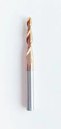 5Pcs Tapered Ball Nose Carving End Mill 1/8 inch Shank with 2.0mm Tip Diameter (Radius=1.0MM) Radius with TiAlN Coated CNC Router Bit for 3D&2D Woodwork Tools