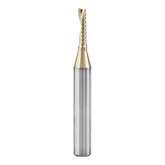 Amana Tool CNC Solid Carbide Spiral O Flute Up-Cut, Aluminum Cutting Router Bit, ZrN Coated, 51454-Z, 1/8 D x 1/2 CH x 1/4 SHK x 2 Inch L