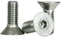 Socket Flat Countersunk Head Cap Screw, Tamper Proof, 10-24 x 1 1/2", Stainless Steel 18-8, Hex Socket + Center Pin (Quantity: 100) Partial Coarse Thread #10, Length: 1 1/2 inch
