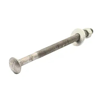 1/2"-13 x 10-1/2" (20 Pack) Galvanized Carriage Bolt Kit Grade 307A, Includes: USS Flat Washers (20 pcs) and Hex Nuts (20 pcs), Hot Dip Galvanized for Exterior Use by Fastener Depot