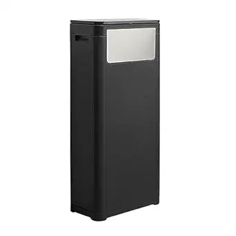 WanWanKa Trash Can with Lid, Large Tall 8 Gallon Commercial Trash Can, Plastic Waste Bin with Press top Lid, White Garbage Can Suitable for Kitchen, Bathroom, Bedroom, Living Room, Office(Black)