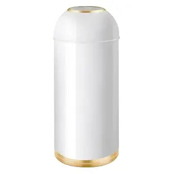 48L/12.5 Gallon White Gold Stainless Steel Kitchen Trash Can, Round Open Top Waste Bin Garbage Bin for Home Office Restaurant Commerical Using (White Gold, 12.5gallon)