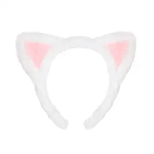 Huachi Cute White Cat Ears Headband Halloween Cat Spa Skincare Headbands
