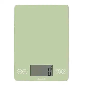 Escali Arti Glass Food Scale Digital Countertop Kitchen, Baking and Cooking Scale with Large Display, 15-Pound Capacity, 9" x 6.5" x .75", Classic Green