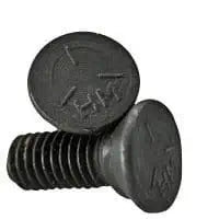 1/2 x 1-3/4" Plow Bolts Grade 5, #3 Head, Plain Steel (Quantity: 50) Coarse Thread, Fully Threaded, 1/2-13 x 1-3/4"
