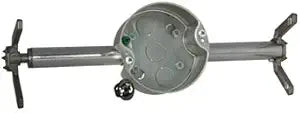 936 4" Ceiling Fan Support Box/Brace, 1-1/2" Deep, 1/2" KOs, Metallic