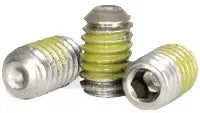 Nylon Patch Set Screws Cup Point, 8-32 x 5/16", Brass, 18-8, Hex Socket Drive (Quantity: 100) Coarse Thread, #8 Grub/Blind/Allen/Headless Screw, Length: 5/16 inch