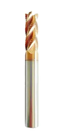 3/8" Carbide Roughing End Mill - 4 Flute - 3/8'' Shk Dia, 3/8"*1",3'' Oal - for Alloy Steels/Hardened Steels