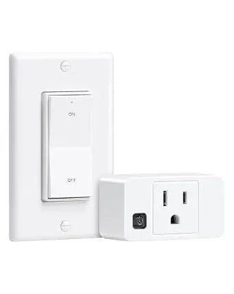 Wireless Remote Control Outlet with Decorator Rocker Wall Switch
