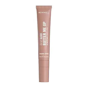 Rimmel London Oh My Gloss Butter Me Up Lip Butter Balm 002 Latte Delight, Hydrating Lip Balm, Tinted Lip Balm, Lip Care, Hydration, Nourishing, Squalene