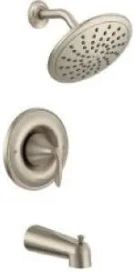 Moen Eva Brushed Nickel Tub and Shower Faucet Trim with Eco-Performance Rainshower, Valve Required, T2233EPBN