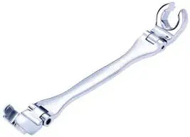Double Flexible Flare Nut Wrench,Break Line,Oil Nutm Oil Fliter, 210 Activity angle, Narrow spacce, 4PIECE Metric SIZE 9 * 11-10 * 12-13 * 15-14 * 17mm,Gift for Man,With wrench rack