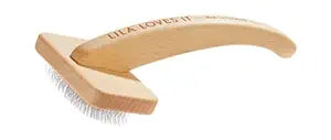 Undercoat brush for dogs - with rounded metal tines, vegan, with beech wood from sustainable forestry, SLICKER BRUSH MEDIUM by LILA LOVES IT