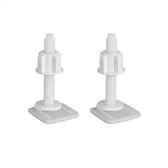 2 Pairs Small Square White Plastic Toilet Seat Hinge Bolt Screw for Top Mount Toilet Seat Hinges,with Plastic Nuts and Washers Parts Kit(Screw Outside Diameter:28mm/1.10in)