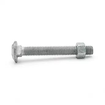 3/8"-16 x 5 (50 Pack) Galvanized Carriage Bolt Kit Grade 307A, Includes 3/8"-16 Hex Nuts (50 pcs), Hot Dip Galvanized for Exterior Use by Fastener Depot
