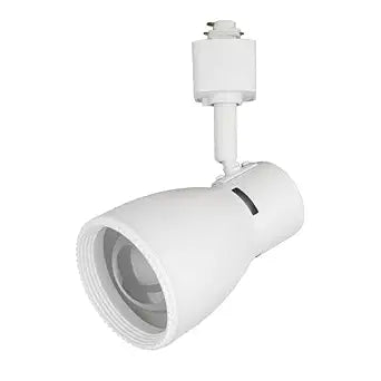 Luma Track Head E26 Base Socket (Lamp Sold Separately) in White for H Track, Standard 3-Wire Track System (Single Light)