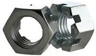 1 1/4"-12 Slotted Finish Hex Nut, Steel, Zinc Plated (Quantity: 10)