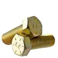 1-14 x 2 3/4 Hex Head Cap Screws, Alloy Steel Grade 8, Zinc Yellow Plating (Quantity: 10 pcs) - Fine Thread UNF, Fully Threaded, Length: 2 3/4 Inch, Thread Size: 1 Inch