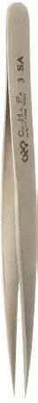 Hakko CHP 3-SA Stainless Steel Non-Magnetic Precision Tweezers with Very Fine Point Tips for Microelectronics Applications, 4-3/4" Length