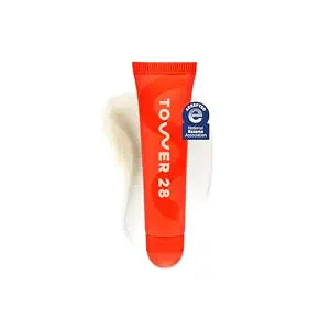 Tower 28 LipSoftie Tinted Lip Balm Treatment - Hydrating Glossy Balm + Overnight Lip Mask with Jojoba Oil + Shea Butter - Sweet, Cushiony Formula for Smooth, Soft Lips - SOS Vanilla (0.38 oz)