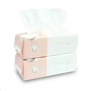 Careboree Extra Thick Facial Cotton Tissue Dry Wipes, 100% Cotton 2 Pack