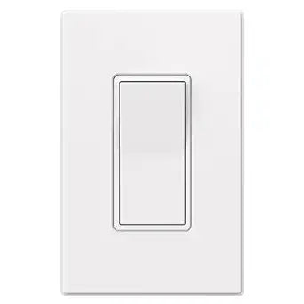AIDA 1 Pack Single Pole Rocker Decora Light Switch, 15 Amp Self-grounding Electrical Light Switches, Wall Plate Included, UL Listed, Matte White