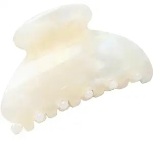 Handmade Celluloid Acetate French Design Barrettes Tortoise Shell Claws Hair Claw Luxury Fashion Accessories Hair Clip for Women (jade white)