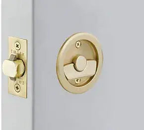Emtek Tubular Pocket Door (Round Privacy, Satin Brass (US4))