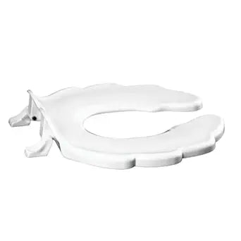 Centoco Toilet Seat, for Child Size Toilet Bowl, Open Front No Cover, Commercial, Stainless Steel Hinges, Plastic, Made in the USA, AM2300STSCC-001, White