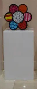 Acrylic Lucite Cube Pedestal Art Sculpture Stan white 12" x 12" x 19"
