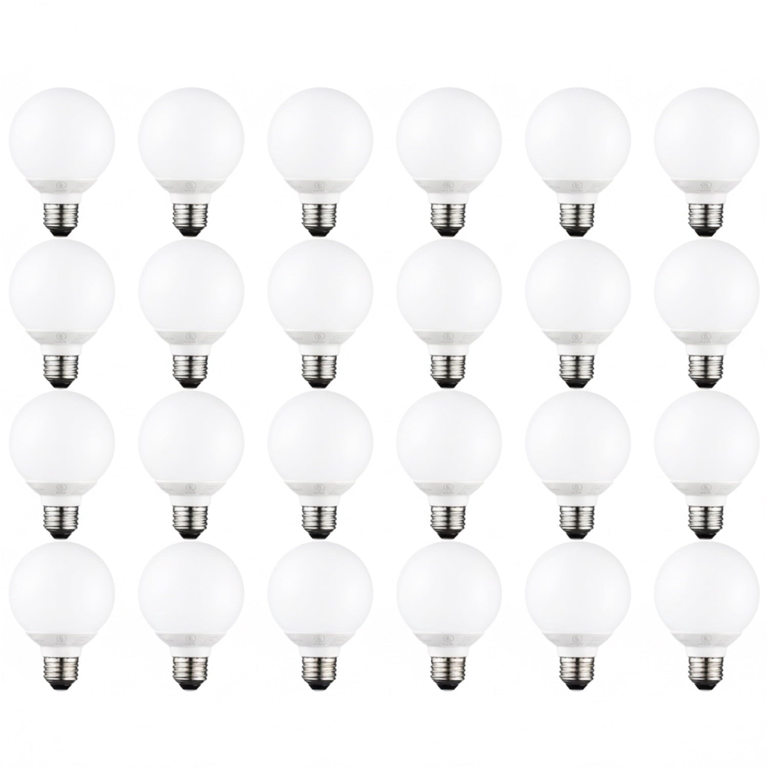 24 Pack Vanity Globe Light Bulbs G25 LED for Bathroom Mirror Decorative, 5W, Dimmable, E26 Round Frosted Decorative Bulb, 3000K Warm White